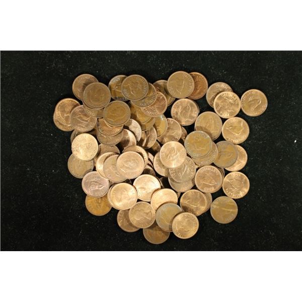 50 ASSORTED BRITISH FARTHING COINS: 1937-1955