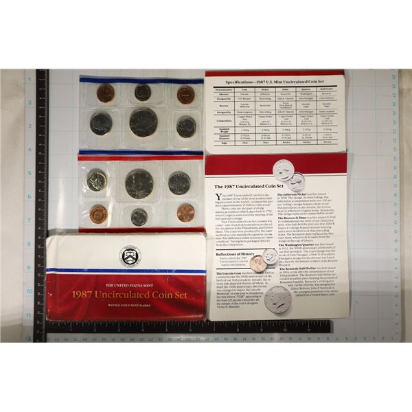 1987 US MINT SET (UNC) P/D (WITH ENVELOPE)
