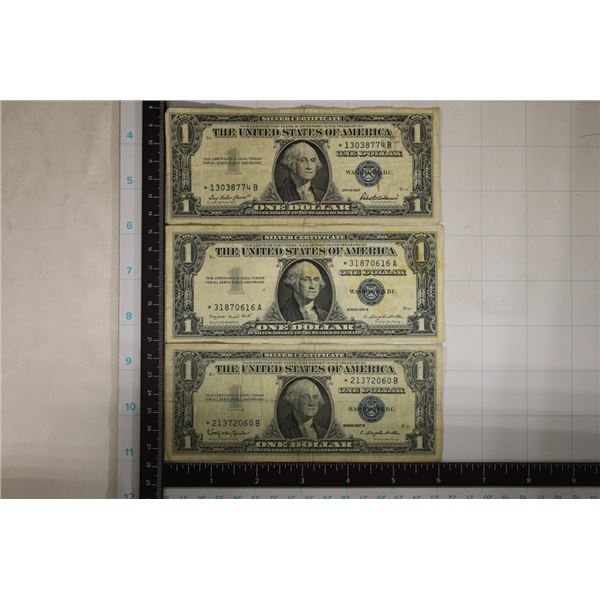 1957, 57-A & 57-B US STAR NOTE $1 SILVER CERTS.