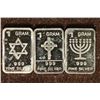 Image 1 : 3 RELIGIOUS 1 GRAM .999 SILVER BARS TONING SPOTS
