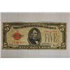 Image 1 : 1928-A US $5 RED SEAL NOTE CIRCULATED