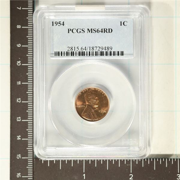 1954 LINCOLN WHEAT CENT PCGS MS64RD