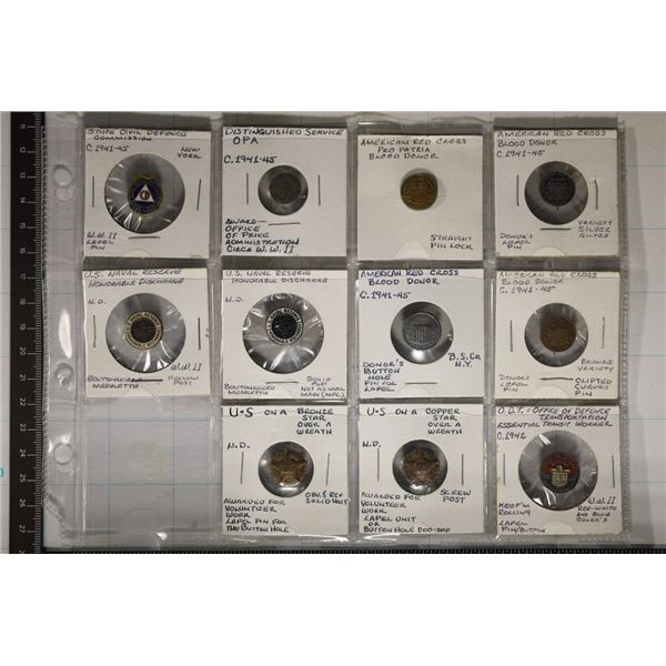 11-VINTAGE BUTTONHOLE AND LAPEL PIN AWARDS: