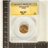 Image 1 : 1947-S/S RPM-2 LINCOLN WHEAT CENT ANACS MS65 RED