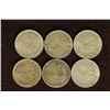 Image 1 : 6-SILVER 1/10 GULDEN COINS: 3-1944 CURACAO AND