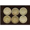 Image 2 : 6-SILVER 1/10 GULDEN COINS: 3-1944 CURACAO AND