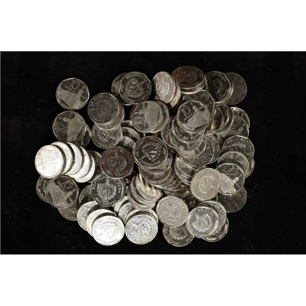 100 CUBA UNC 10 CENTAVO COINS: CIRCA 1999-2004