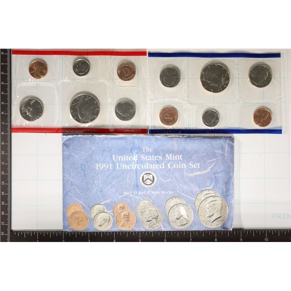 1991 US MINT SET (UNC) P/D (WITH ENVELOPE) NO