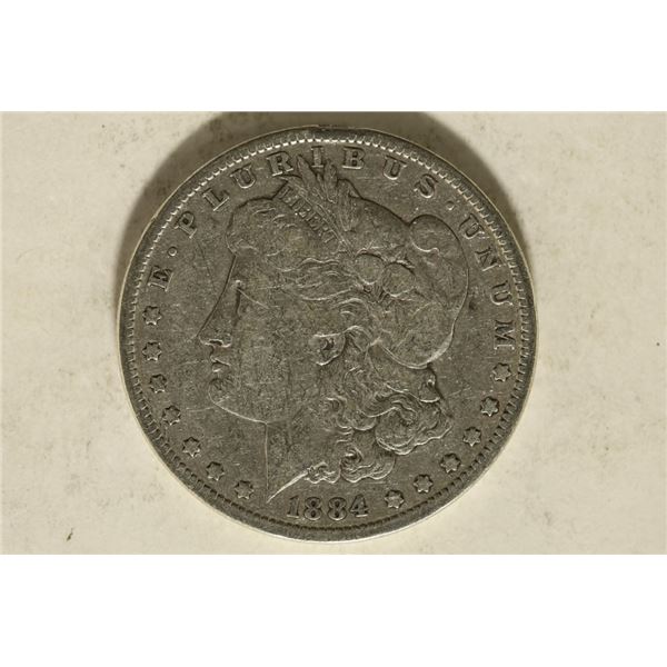 1884 MORGAN SILVER DOLLAR WHIZZED