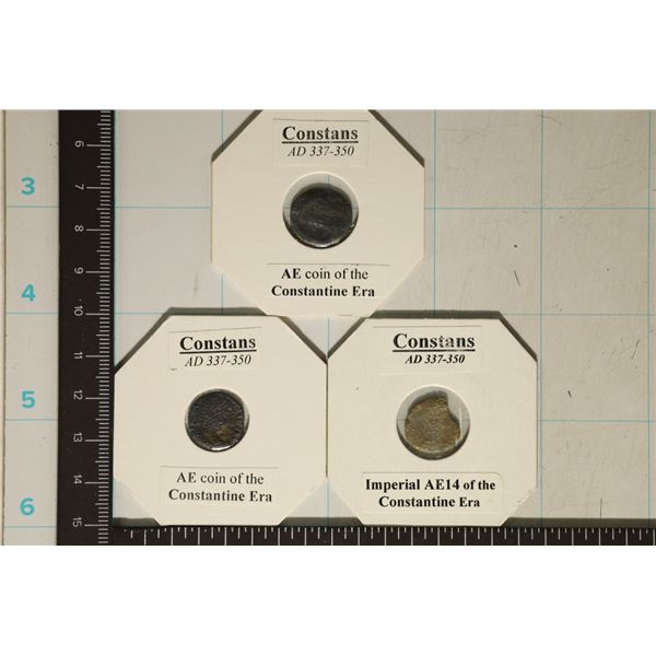 3-CONSTANS 337-350 A.D. ROMAN ANCIENT COINS