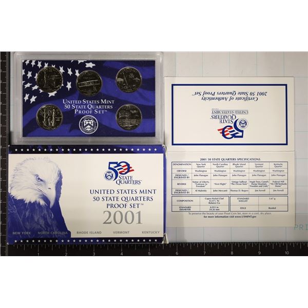2001 US 50 STATE QUARTERS PROOF SET IN BOX