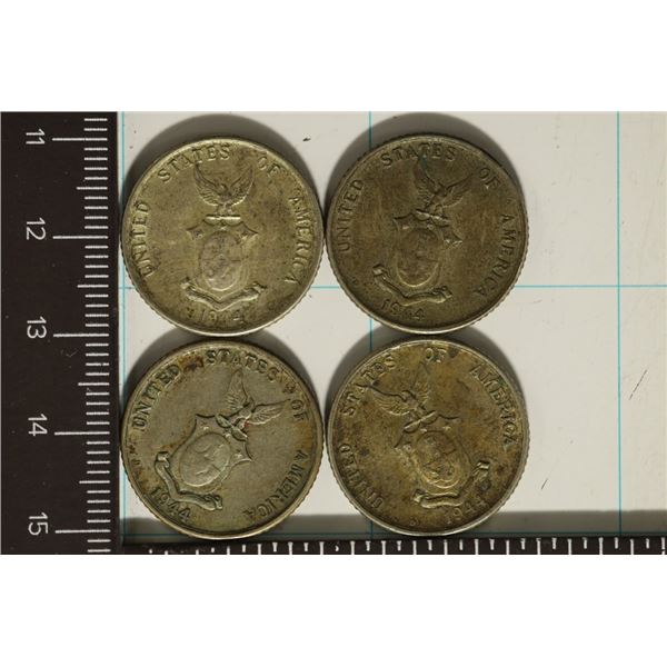 4-1944-D US/PHILIPPINES SILVER 25 CENTAVOS .386ASW