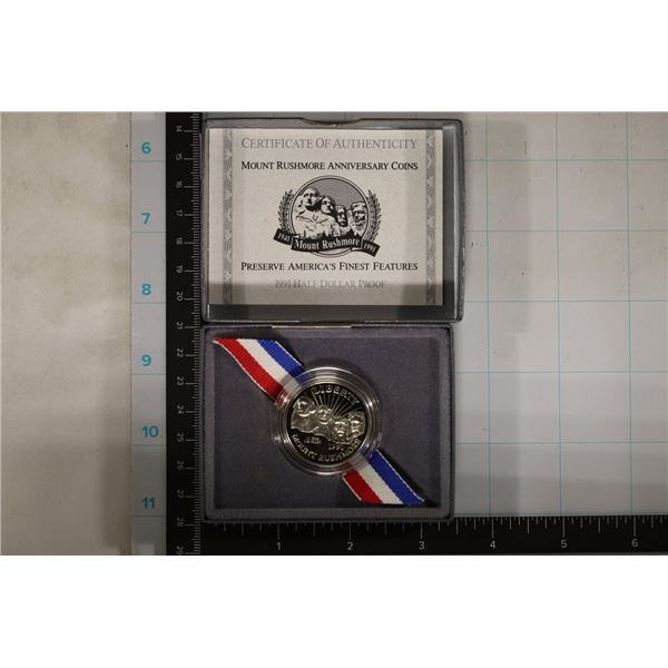 1991-S PROOF MT. RUSHMORE US HALF DOLLAR IN BOX
