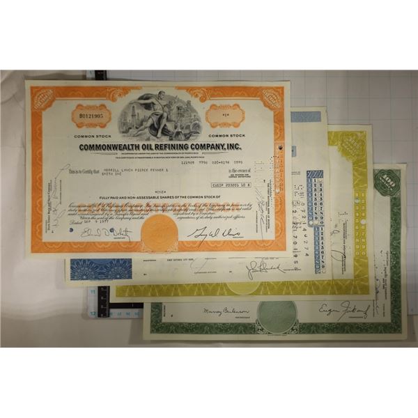 4-VINTAGE US STOCK CERTIFICATES: E.J. KORVETTE,