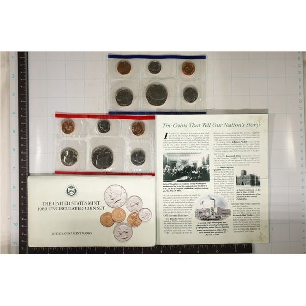1989 US MINT SET (UNC) P/D (WITH ENVELOPE)