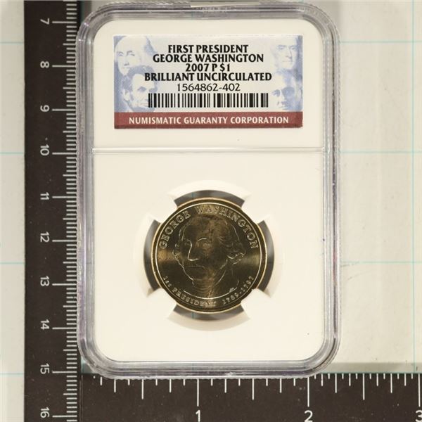 2007-P US PRESIDENTIAL DOLLAR NGC BRILLIANT UNC