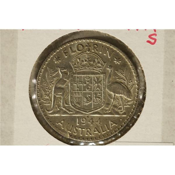 1944-S AUSTRALIA SILVER FLORIN .3364 OZ. ASW