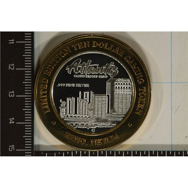 1999 CASINO $10 SILVER TOKEN (UNC) SKYWAY GRAND