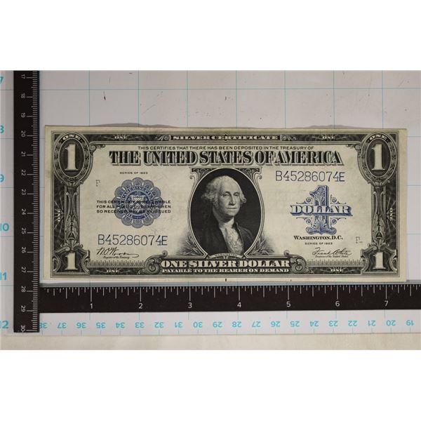 1923 CRISP UNC US LARGE SIZE $1 SILVER CERT.