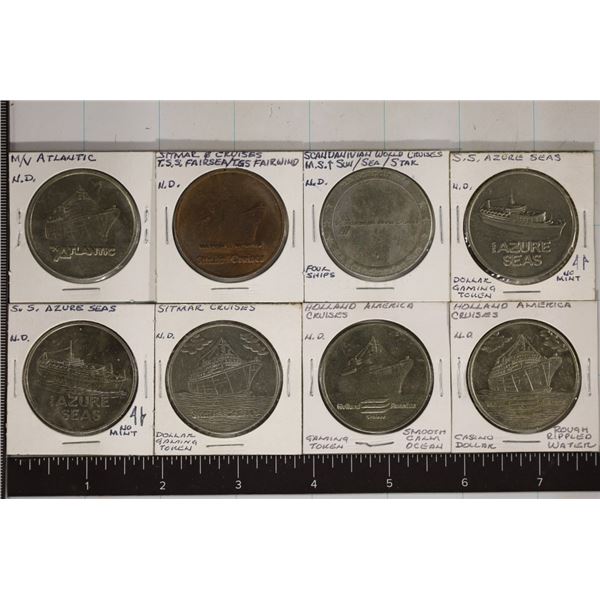 8 CASINO CRUISE US AND FORIEGN METAL TOKENS: