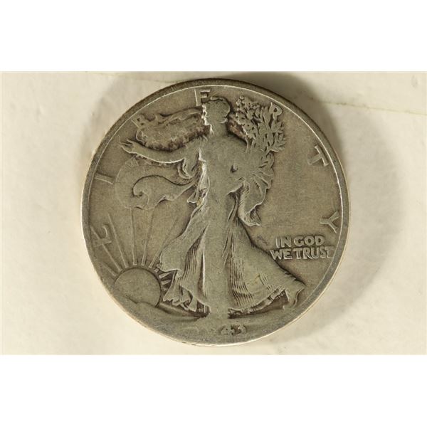1943-D SILVER WALKING LIBERTY HALF DOLLAR