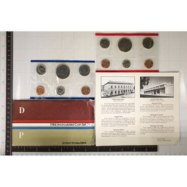 1984 US MINT SET (UNC) P/D (WITH ENVELOPE) AND