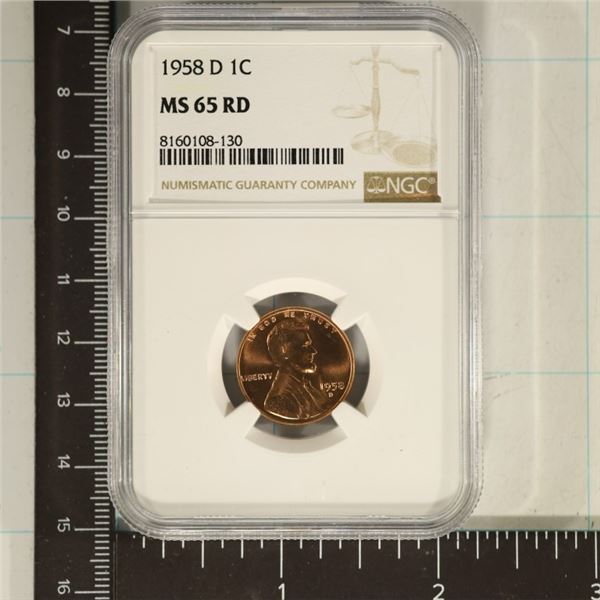 1958-D LINCOLN WHEAT CENT NGC MS65RD