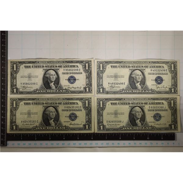 4-CRISP US $1 SILVER CERTIFICATES: 1935-A, 35-C,