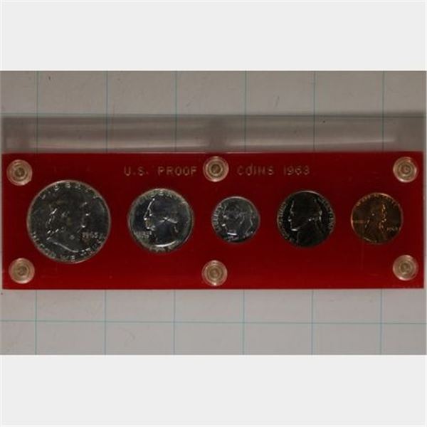 1963 US SILVER PROOF SET IN HARD PLASTIC CASE