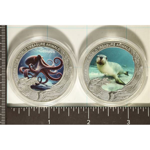 2-PF UNDERWATER WORLD TREASURE ANIMALS SILVER