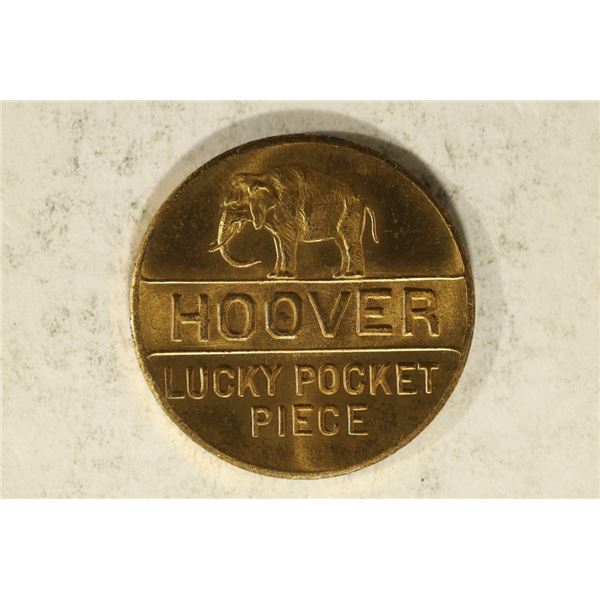 REPUBLICAN "HOOVER" LUCKY POCKET PIECE, GOOD