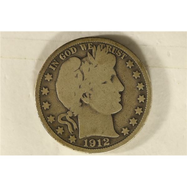 1912-D SILVER BARBER HALF DOLLAR