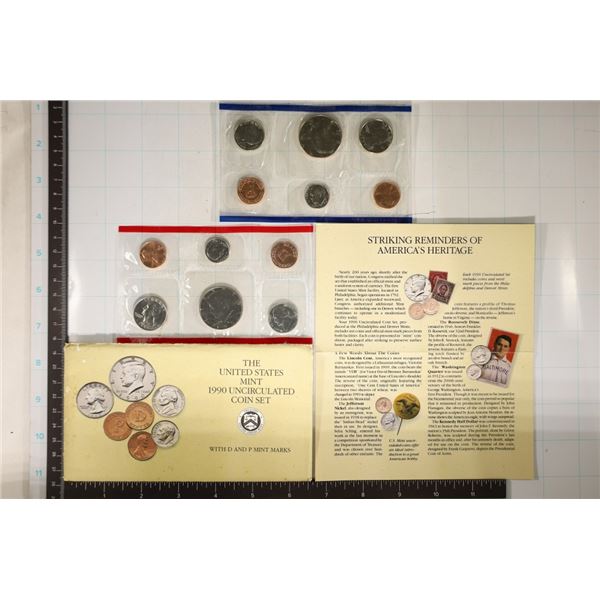 1990 US MINT SET (UNC) P/D (WITH ENVELOPE) AND