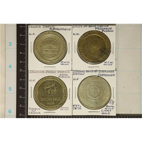 4-METAL $1 CASINO TOKENS: CITIES OF GOLD CASINO