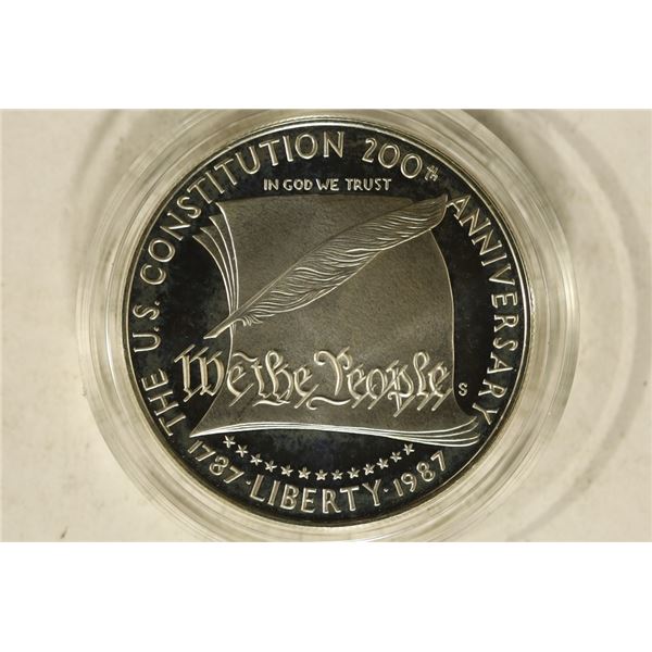 1987-S US PF CONSTITUTION SILVER DOLLAR