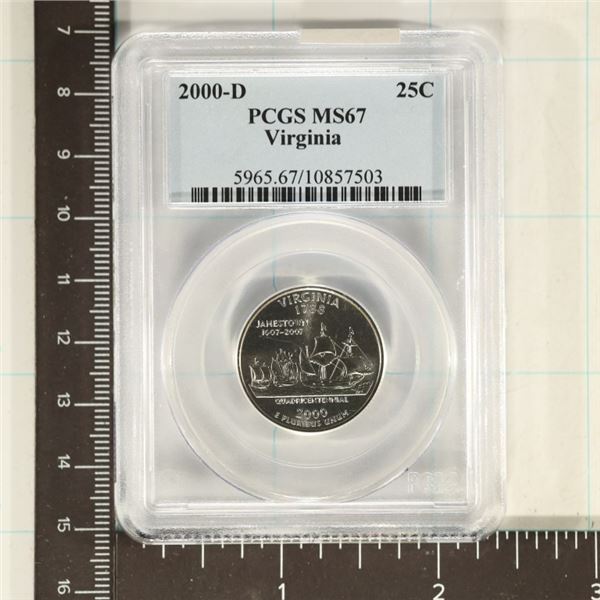 2000-D VIRGINIA QUARTER PCGS MS67
