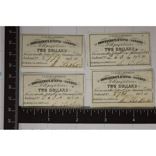 4-1865 CONFEDERATE STATES OF AMERICA $2 PAYMENT