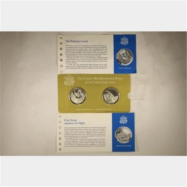 2-STERLING SILVER PF MEDALS BICENTENNIAL HISTORY