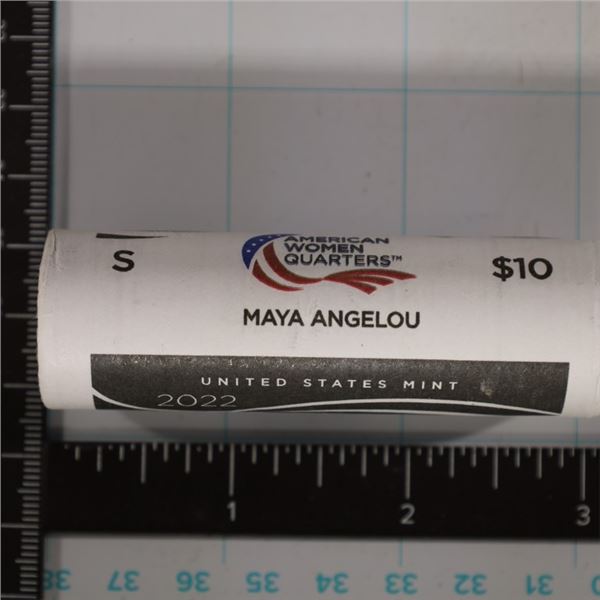 2022-S SOLID DATE $10 ROLL OF MAYA ANGELOU BU