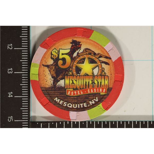 MESQUITE STAR HOTEL & CASINO $5 CASINO CHIP