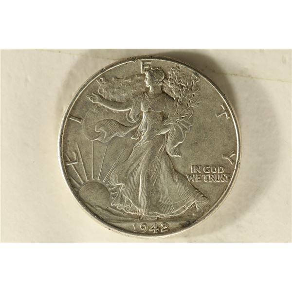 1942 SILVER WALKING LIBERTY HALF DOLLAR