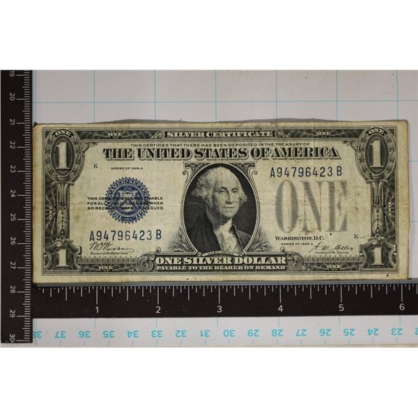 1928-A US $1 FUNNY BACK SILVER CERTIFICATE