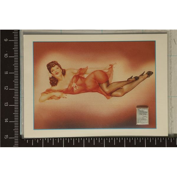 SHELLEY WINTERS PIN UP CARD WITH VALCAMBI 1 GRAM
