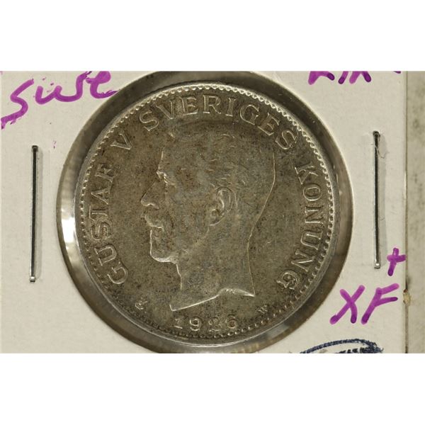 1926 SILVER SWEDEN 1 KRONA .1929 OZ. ASW