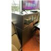 Image 2 : DARK WOOD/GLASS MODERN MEDIA CABINET APPROX 71"L X 16.5"D X 45"H