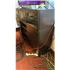 Image 3 : DARK WOOD/GLASS MODERN MEDIA CABINET APPROX 71"L X 16.5"D X 45"H