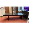 Image 1 : DARK WOOD/ GLASS TOP CONFERENCE TABLE APPROX 48"W X 120"L X 30.5"H