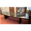Image 5 : DARK WOOD/ GLASS TOP CONFERENCE TABLE APPROX 48"W X 120"L X 30.5"H
