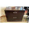 Image 1 : 2 DRAWER DARK WOOD FILING CABINET APPROX 36"L X 18"D X 30"H