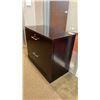 Image 2 : 2 DRAWER DARK WOOD FILING CABINET APPROX 36"L X 18"D X 30"H